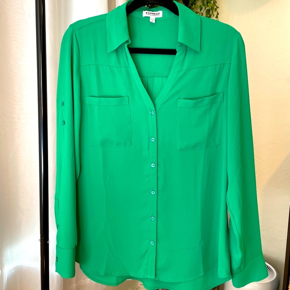 Express Portfolio Long Sleeve Blouse Size M - Picture 1 of 2